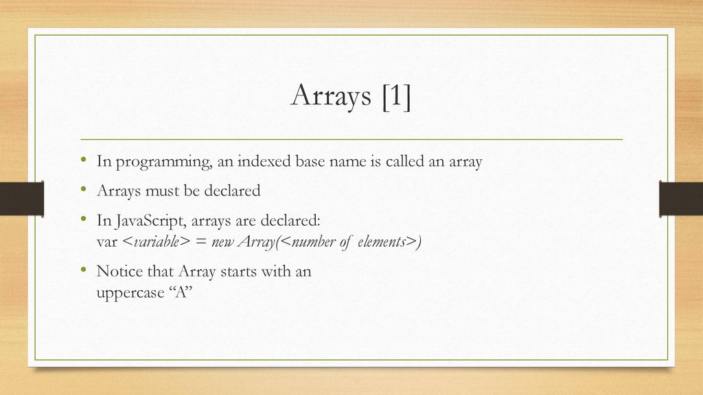 Javascript Arrays. - ppt download